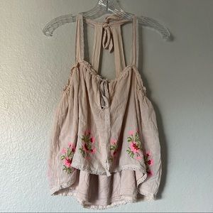 FREE PEOPLE • Floral Flowy Cropped Tank Size Medium